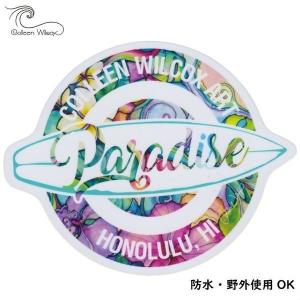 ステッカー 車 おしゃれ コリーン ウィルコックス PARADISE 壁 iphone スマホ バイク シール ハワイ ハワイアン雑貨｜lazymagnolia