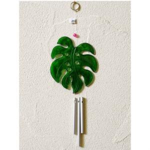 ドアチャイム カヒコレジンベル モンステラ ステンドグラス