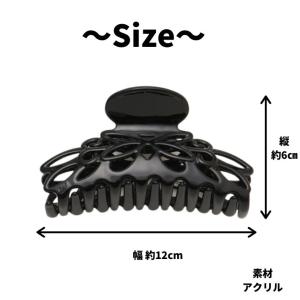 ヘアクリップ 大きめ 大き目 韓国 黒 花 髪...の詳細画像4