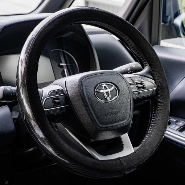 ステアリングカバー  Number7 東レ ウルトラスエード × カーボンPVC  高級 キズ防止 ...