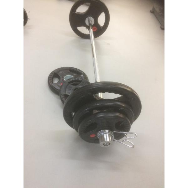 3グリップラバープレート　10kg2枚　5kg2枚　2.5kg2枚 &amp; 50mm オリンピックシャフ...