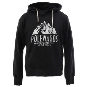 POLEWARDSパーカー メンズ トレーナー スウェット マウンテンパターンPW28JM70BLK