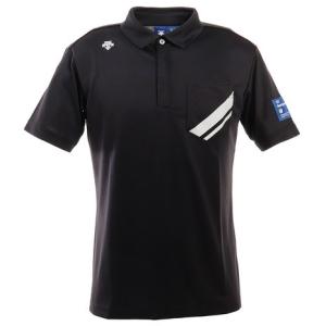 デサントゴルフ（DESCENTEGOLF） ゴルフ ポロシャツ メンズ ライジングプリントシャドーボーダーシャツ DGMPJA34-BK00 （メンズ）｜lbreath