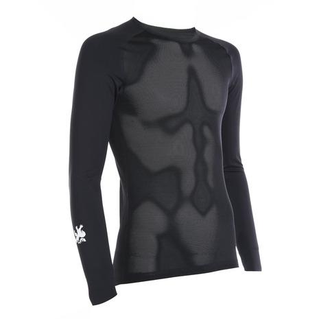 カペルミュール（KAPELMUUR）（メンズ）UVカット長袖 メッシュアンダー クルーネック ブラッ...