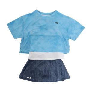 フィラ（FILA）（キッズ）水着 3点セット 子供 女の子 タンキニ 半袖 Tシャツ ショートパンツ 122665BL｜lbreath