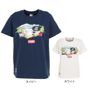 チャムス（CHUMS）（レディース）半袖Tシャツ レイクサイドキャンプ Tシャツ CH11-2162｜lbreath