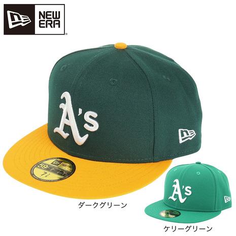 ニューエラ（NEW ERA）（メンズ）帽子 59FIFTY MLBオンフィールド オークランド・アス...