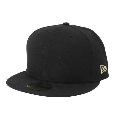 ニューエラ（NEW ERA）（メンズ、レディース）キャップ 59FIFTY ベーシック ブラック ゴ...