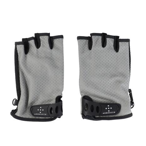アクシーズクイン（AXESQUIN）（メンズ）トレッキング グローブ UV メッシュ フィンガーカッ...