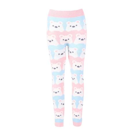 福助（FUKUSUKE）（レディース）もこぱん 10分丈 レギンス シロクマ 50-0000 150...