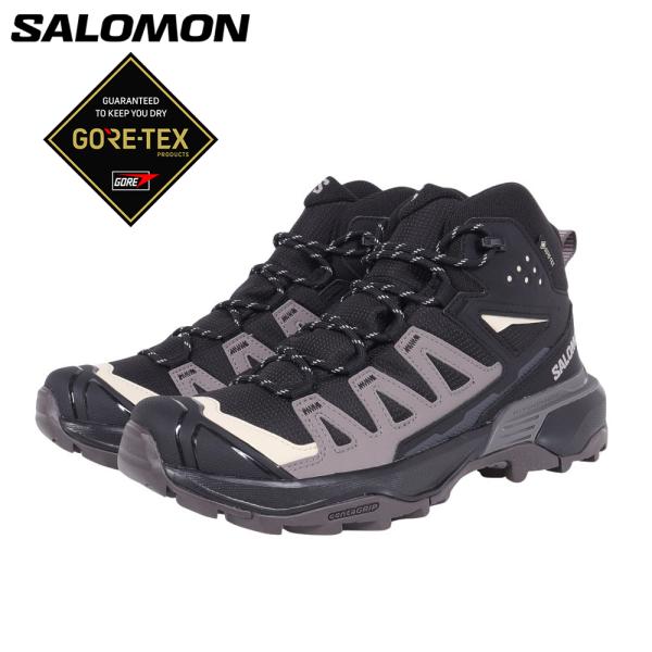 サロモン（SALOMON）（レディース）ゴアテックス トレッキングシューズ ハイカット 登山靴 エッ...