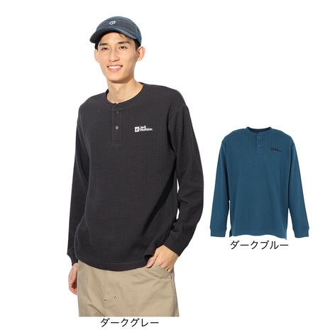 ジャックウルフスキン（JackWolfskin）（メンズ）ワッフルヘンリー ロングスリーブTシャツ ...
