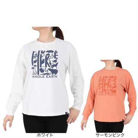 ホールアース（Whole Earth）（レディース）ロンT プリント長袖Tシャツ hike WE2S...