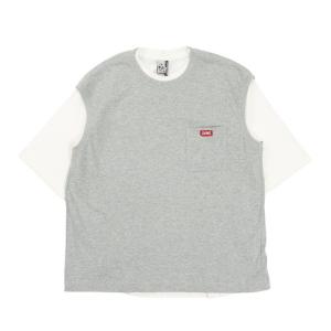 チャムス（CHUMS）（メンズ）半袖Tシャツ + ベスト キーストーン レイヤードTシャツ CH00-1493-G005 グレー 重ね着 セット