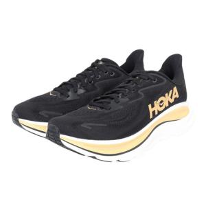 ホカ（HOKA）（レディース）ランニングシューズ ジョギングシューズ クリフトン 10 ブラック ゴールド 1162031-BKGD スニーカー