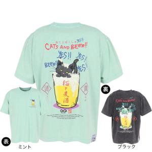 ゴースローキャラバン（GOSLOWCARAVAN）（メンズ、レディース）RAY綿 猫と麦酒 半袖Tシャツ 麦酒風呂 362617