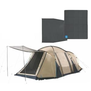 Whole Earth ファミリーテント 大型 4人 DURA W ROOM+ 2ルームテント スターターセット テント+マット+グランドシート3点セット （メンズ、レディース）