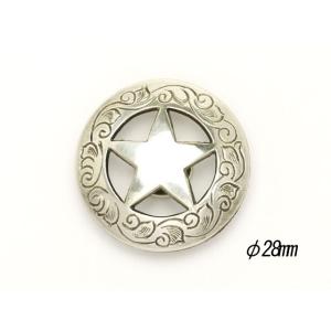ネジ式コンチョ スター ニッケル φ28mm 1ヶ ネジ式（タイプE）【メール便対応】 [クラフト社]  レザークラフトコンチョ｜lc-palette