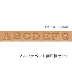 アルファベット刻印棒セット 6×6mm 28本【送料無料】 【メール便対応】 [クラフト社]  レザークラフト刻印 アルファベット刻印｜lc-palette