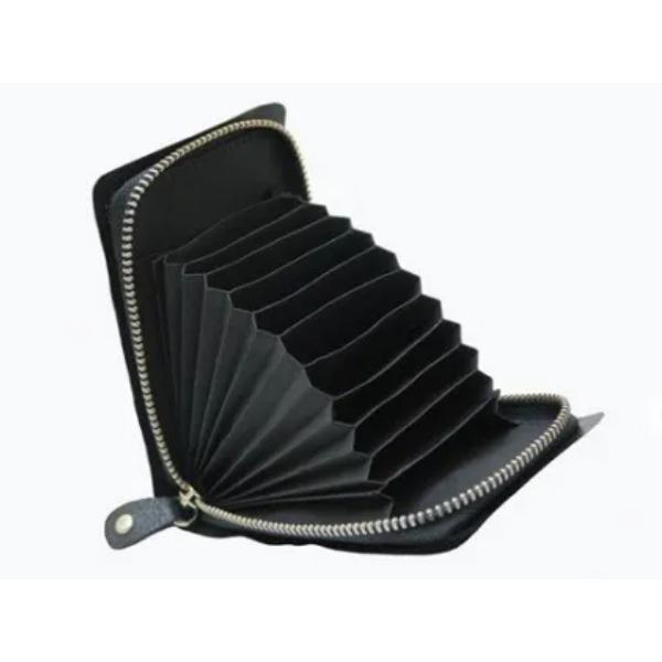 ジャバラカードケース 黒 縦10.5×横8×厚さ1.8cm【メール便対応】 [協進エル]  レザーク...