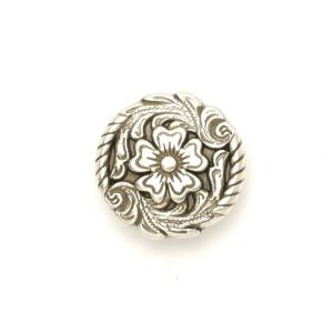 花唐草コンチョ 丸 シルバー φ24.8mm 1ヶ ネジ式（タイプE）【メール便対応】 [協進エル]  レザークラフトコンチョ｜lc-palette