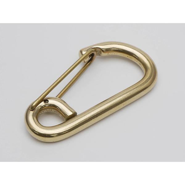 カラビナ 穴付き 大 PN29 真鍮無垢 80×41mm 1ヶ/50ヶ【メール便対応】 [レザークラ...