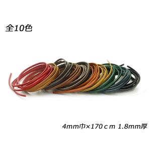 アラバスタレース 全10色 4mm巾×170cm 1.8mm厚 1本【メール便対応】 [レザークラフトぱれっと]  レザークラフト革ひも レース 4m