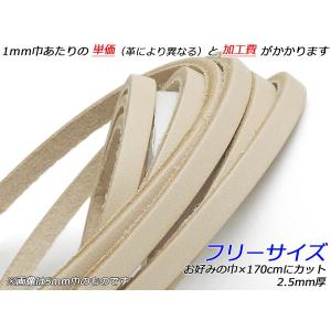 スムースレース フリーサイズ 無地 お好みの巾×170cm 2.5mm厚 1本[レザークラフトぱれっと] [価格変動品] レザークラフト革ひも レー