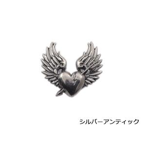 アンティークコンチョ ブロークンハート シルバーアンティック 33mm×29mm 1ヶ ネジ式（タイプE）【メール便対応】 [レザークラフトぱれっと]｜lc-palette