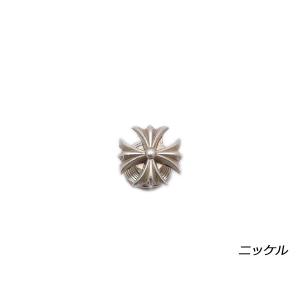 メタルコンチョ バイカークロス 小 ニッケル φ12mm 1ヶ ネジ式（タイプE）【メール便対応】 [レザークラフトぱれっと]  レザークラフトコンチ｜lc-palette