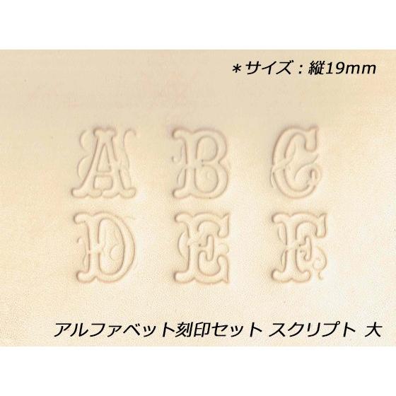 アルファベット刻印セット スクリプト 大 約19mm 26本【送料無料】 【メール便対応】 [レザー...