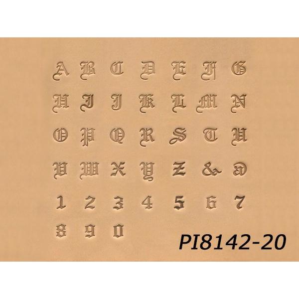オールドアルファベット＆ナンバー刻印セット 約8mm 英字26個、数字10個、記号2個、打ち棒1本【...
