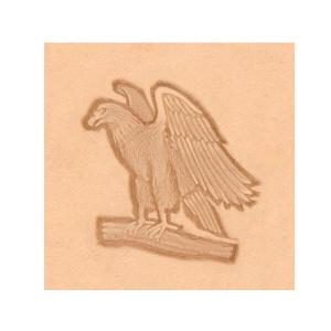 絵刻印 止まり木の鷲 27mm×25mm【メール便対応】 [レザークラフトぱれっと]  レザークラフト刻印｜lc-palette