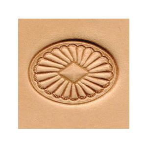 絵刻印 楕円コンチョ 28mm×20mm【メール便対応】 [レザークラフトぱれっと]  レザークラフト刻印｜lc-palette