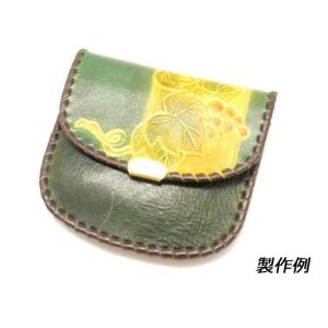 【型紙】巻きかがりの小銭入れ（モデリング図案付） 10x10cm【メール便対応】 [レザークラフトぱれっと]  レザークラフト型紙 図案｜lc-palette