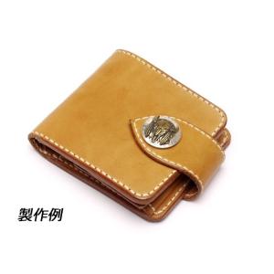 型紙】二つ折りウォレット 10.5x12cm 厚さ3cm【メール便対応】 [レザー