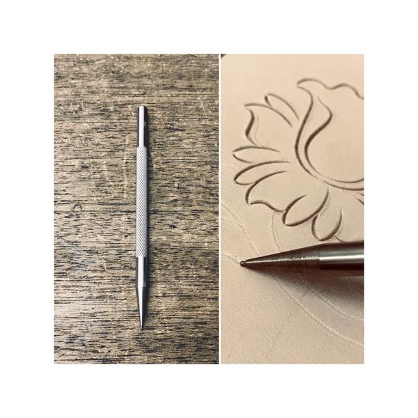 鉄筆 全長118mm×先端φ1.0mm【メール便対応】 [レザークラフトぱれっと]  レザークラフト...