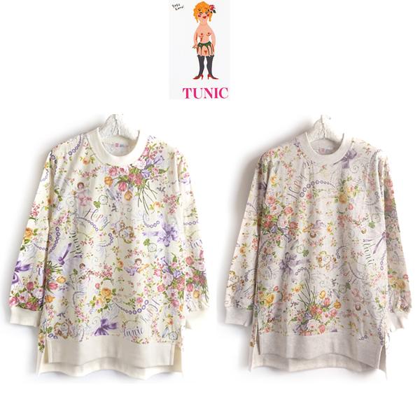 最終値下げ　セール　トレーナー　トップス　綿１００％　TUNIC チュニック ４０接結ニット素材 大...