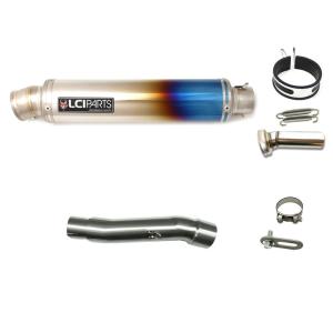 Cbr250RR用 LCI PARTS ステンレスマフラー 青/銀 ホンダ CBR250RR 2017-2023 LCIPARTS ラウンドフルチタンスリップオン