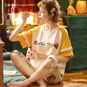パジャマ ルームウェア レディース 夏 半袖 パジャマ ショットパンツ 綿ルームウェア 上下セット オシャレ 可愛い 安い 部屋着 ゆったり Lcs524 025 Laica 通販 Yahoo ショッピング
