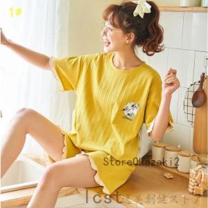 パジャマ ルームウェア レディース 夏 半袖 パジャマ ショットパンツ 綿ルームウェア 上下セット オシャレ 可愛い 安い 部屋着 ゆったり Lcs524 Laica 通販 Yahoo ショッピング