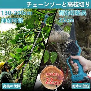 充電式 高枝 チェーンソー 電動高枝切り 6イ...の詳細画像2