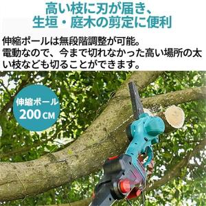 充電式 高枝 チェーンソー 電動高枝切り 6イ...の詳細画像4