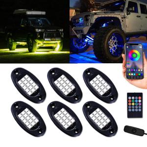 6個 MOREFULLS LED アンダーライト 車 RGB ロックライト ライトキット 6個セット 車用 音楽同期 ブレーキライト 多色 アプリ Bluetoothコントロール リモコン付の商品画像