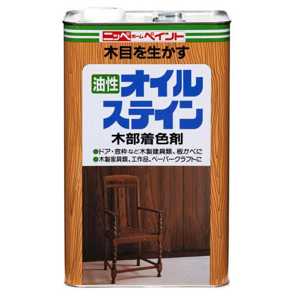 ニッペ ペンキ 塗料 オイルステイン 4L チーク 油性 屋内 ステイン 日本製 497612452...