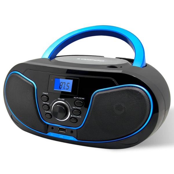 LONPOO ステレオ CDプレーヤー bluetooth対応 FMラジオ MP3再生 USB/AU...