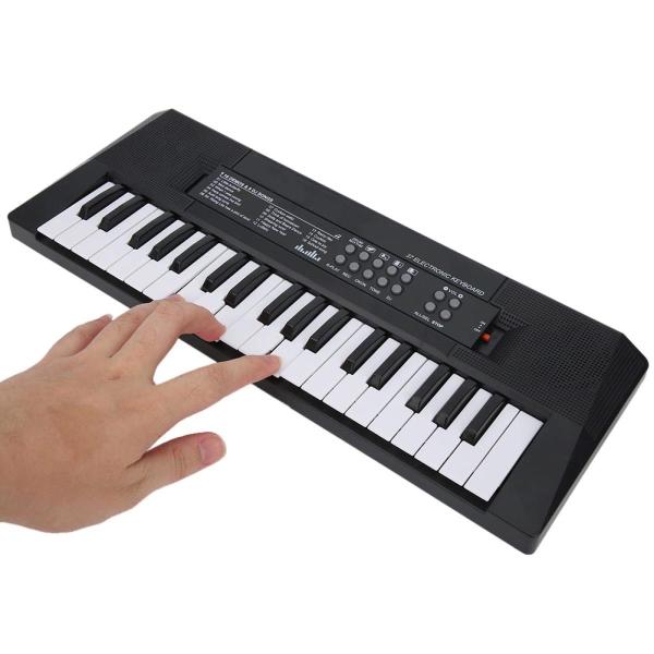 電気ピアノ ミニ鍵盤 電池給電/USB給電式 電子オルガン こども楽器玩具 音楽キーボード マイク ...