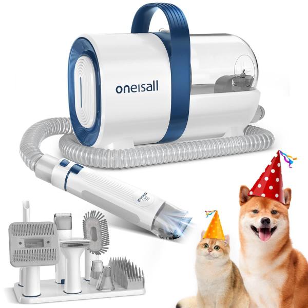 Blue Oneisall ペット用バリカンセット 7in1 犬 掃除機 ペットグルーミングセット ...