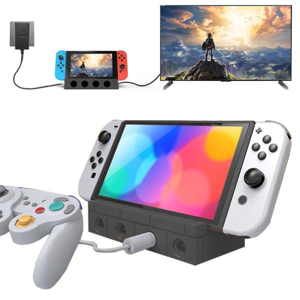 ブラック Switch ドック+ gcコントローラー接続タップ Tomistan【HDMI 4K＆1...