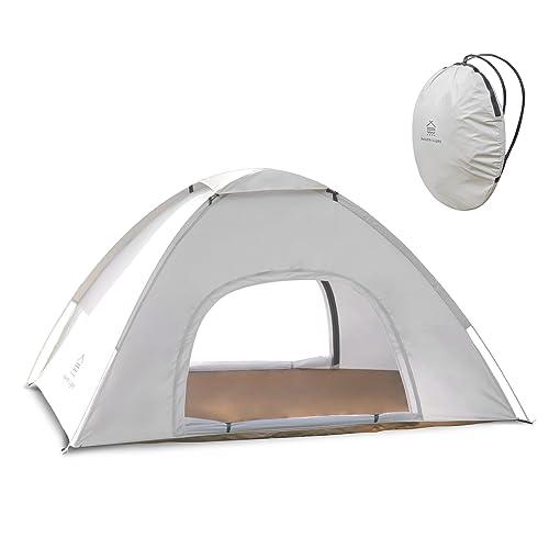アイボリー ポップアップテント ワンタッチテント サンシェード キャンプ用 紫外線対策 高耐水 持ち...